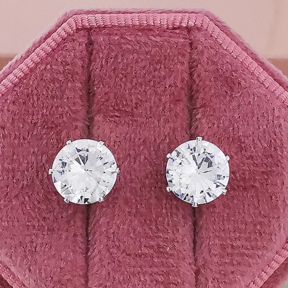 NEW 2CT 925 STERLING SILVER DIAMOND EARRINGS, WONDERFUL EARRINGS, WOW EARRINGS - Picture 2 of 5